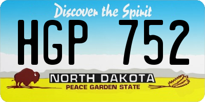 ND license plate HGP752