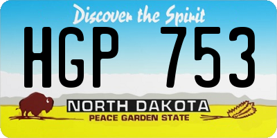 ND license plate HGP753