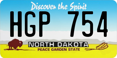ND license plate HGP754