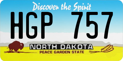 ND license plate HGP757