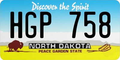 ND license plate HGP758