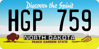 ND license plate HGP759