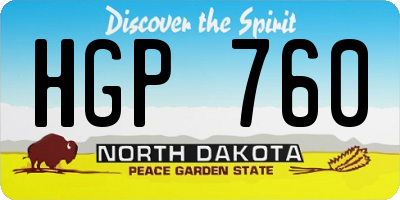 ND license plate HGP760