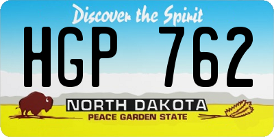 ND license plate HGP762