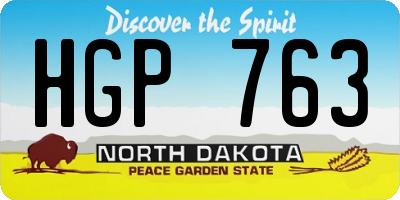 ND license plate HGP763