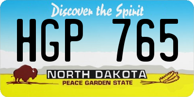 ND license plate HGP765