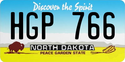 ND license plate HGP766