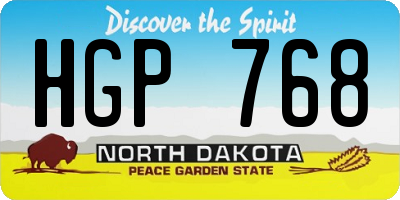 ND license plate HGP768