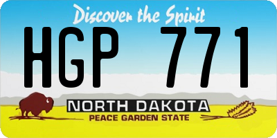 ND license plate HGP771