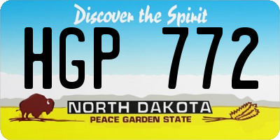 ND license plate HGP772