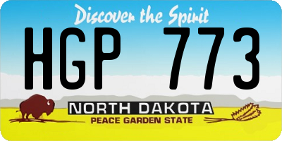 ND license plate HGP773