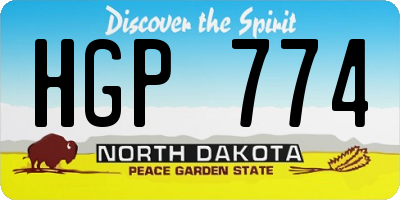 ND license plate HGP774