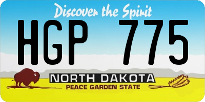 ND license plate HGP775