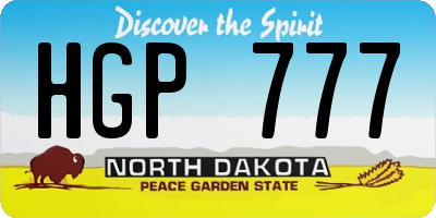 ND license plate HGP777