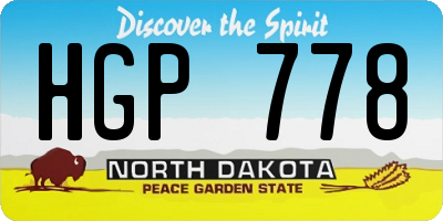 ND license plate HGP778