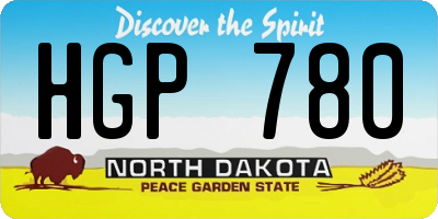 ND license plate HGP780