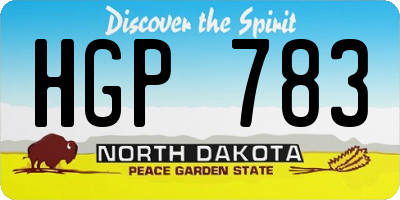 ND license plate HGP783