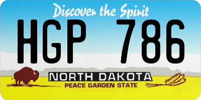 ND license plate HGP786