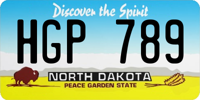 ND license plate HGP789