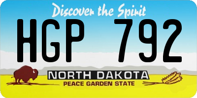 ND license plate HGP792