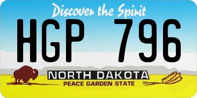 ND license plate HGP796