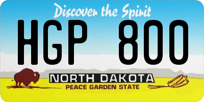 ND license plate HGP800