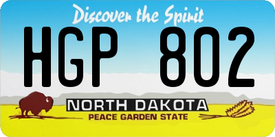 ND license plate HGP802