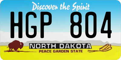 ND license plate HGP804