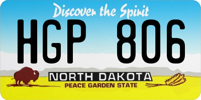 ND license plate HGP806