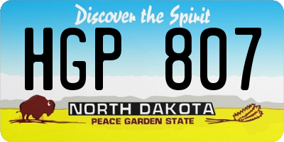 ND license plate HGP807