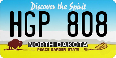ND license plate HGP808
