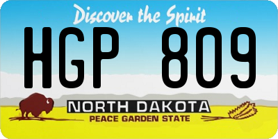 ND license plate HGP809