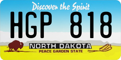 ND license plate HGP818