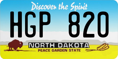 ND license plate HGP820