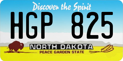 ND license plate HGP825