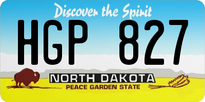 ND license plate HGP827