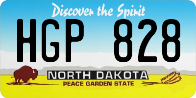 ND license plate HGP828