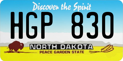 ND license plate HGP830