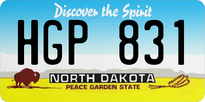 ND license plate HGP831