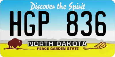 ND license plate HGP836