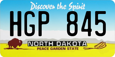 ND license plate HGP845