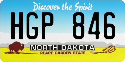ND license plate HGP846