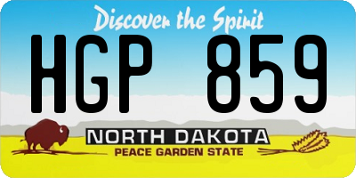 ND license plate HGP859