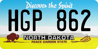 ND license plate HGP862