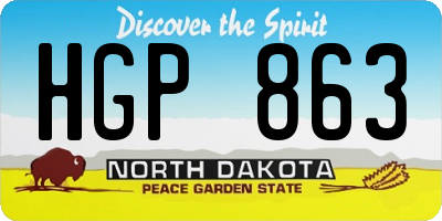 ND license plate HGP863