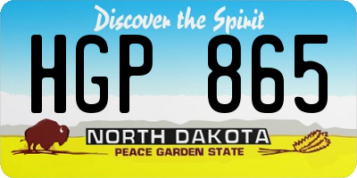 ND license plate HGP865