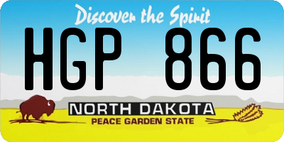 ND license plate HGP866
