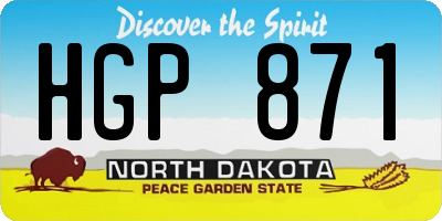 ND license plate HGP871