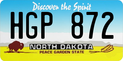 ND license plate HGP872
