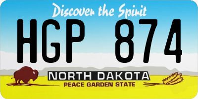 ND license plate HGP874